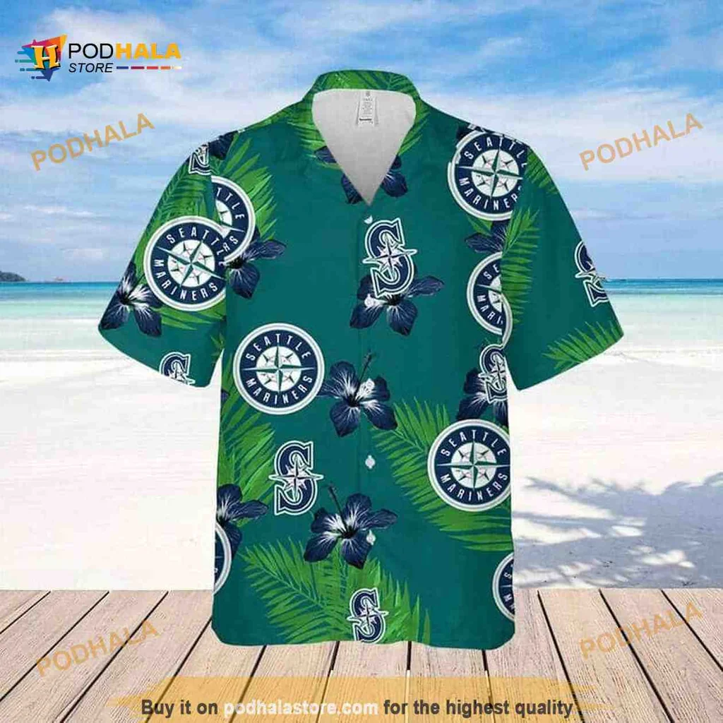 Seattle Mariners Hibiscus Hawaiian Shirt With Tropical Floral Design