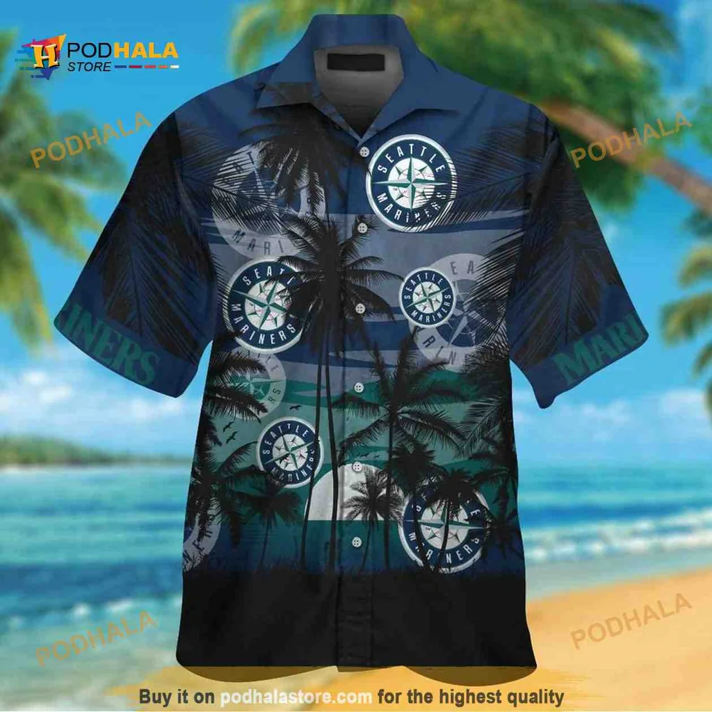 Seattle Mariners Tropical Shirt Featuring Iconic Logo And Palm Trees