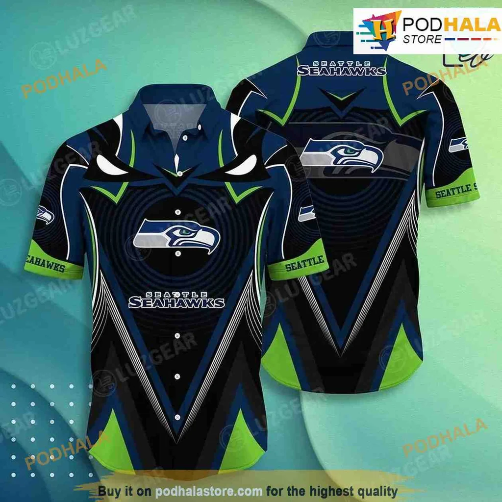 Seattle Seahawks Aloha Hawaiian Shirt With Bold Team Logo