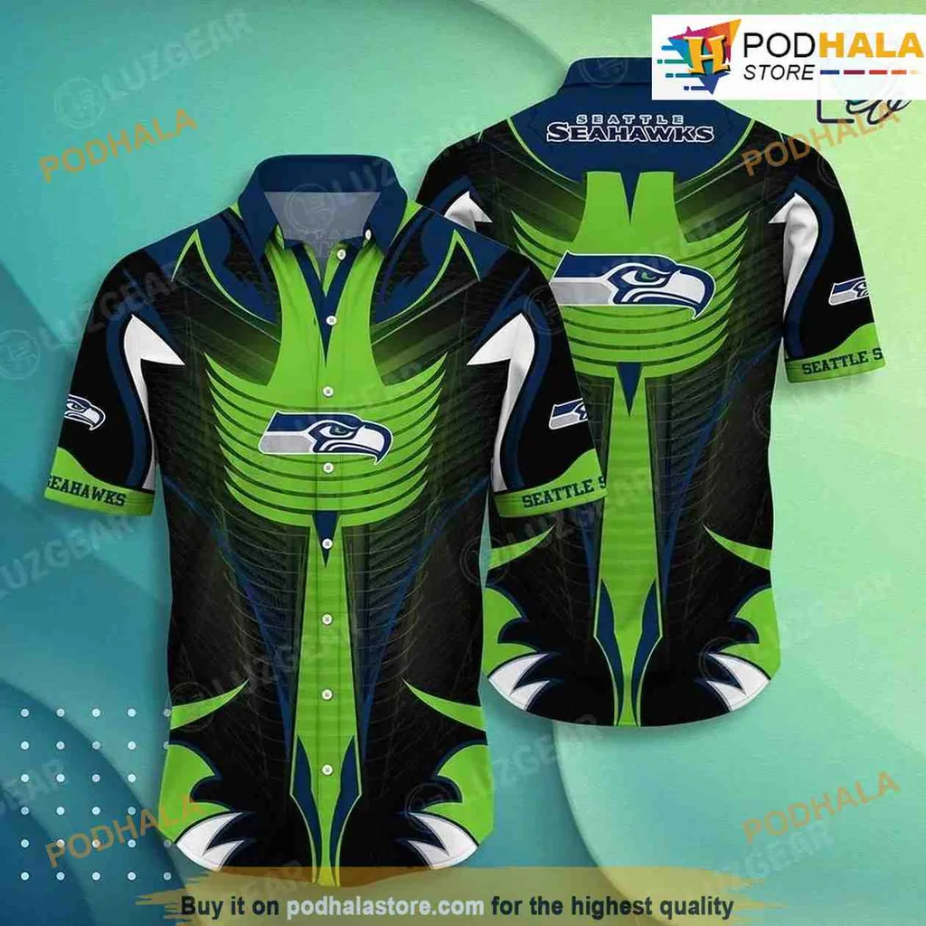 Seattle Seahawks Aloha Shirt With Vibrant Team Logo For Fans