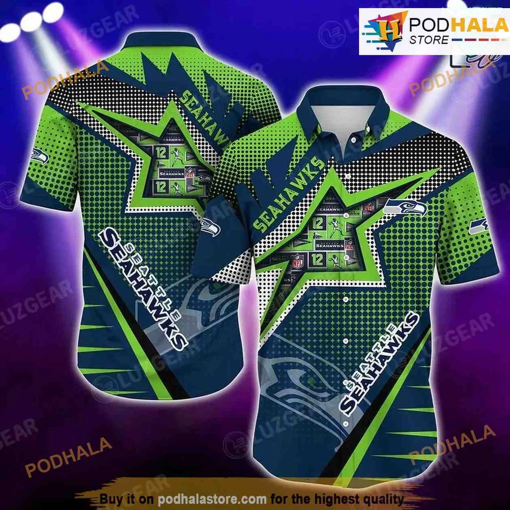 Seattle Seahawks Beach Hawaiian Shirt With Bold Team Colors And Logo