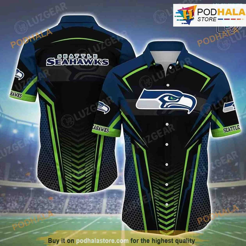 Seattle Seahawks Beach Shirt, Bold Team Logo And Colors For Fans
