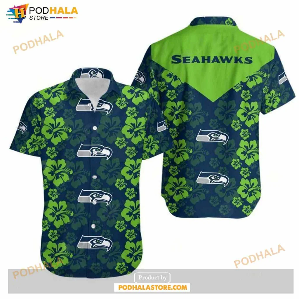 Seattle Seahawks Floral Hawaiian Shirt With Team Logo And Summer Vibes