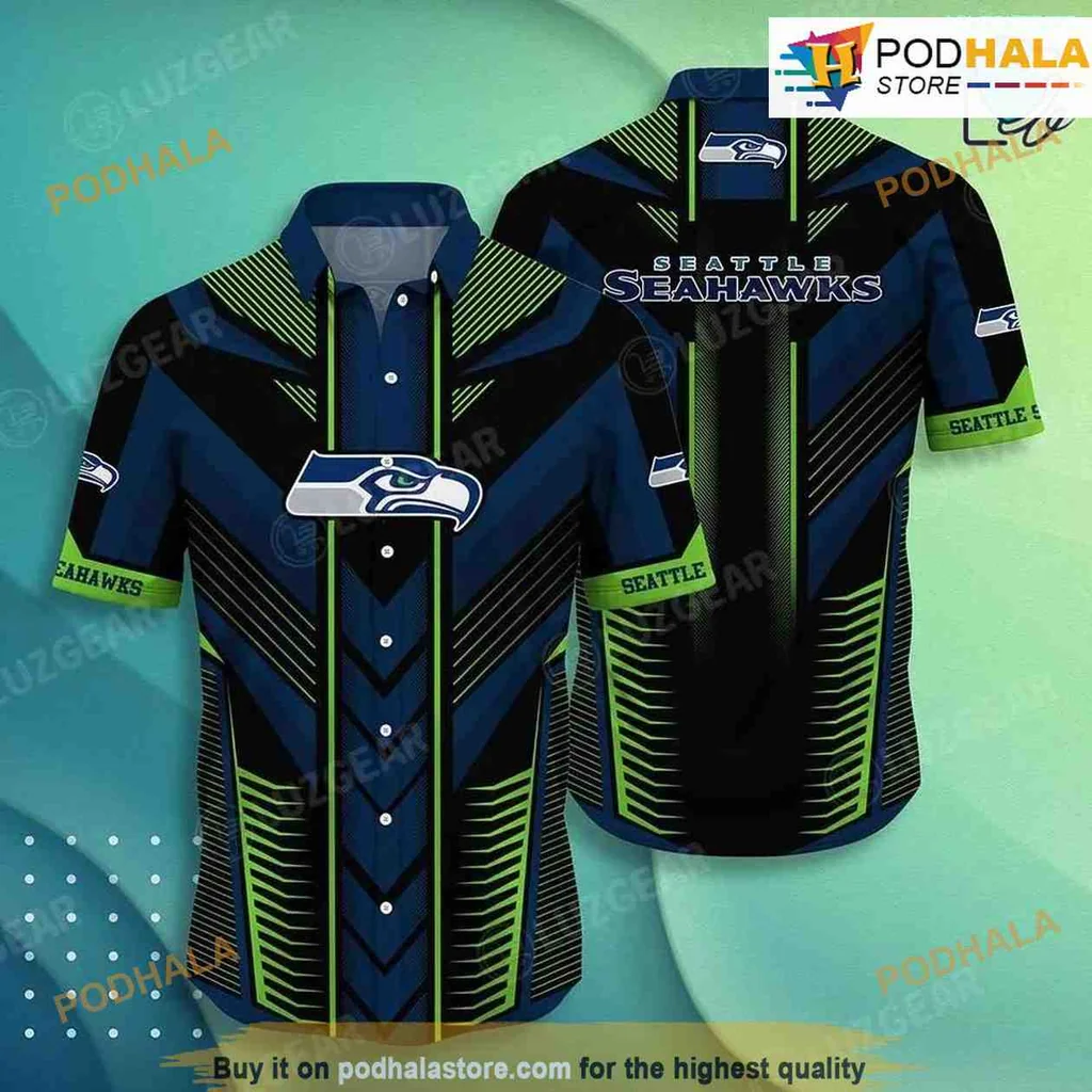 Seattle Seahawks Hawaiian Shirt With Bold Green And White Accents
