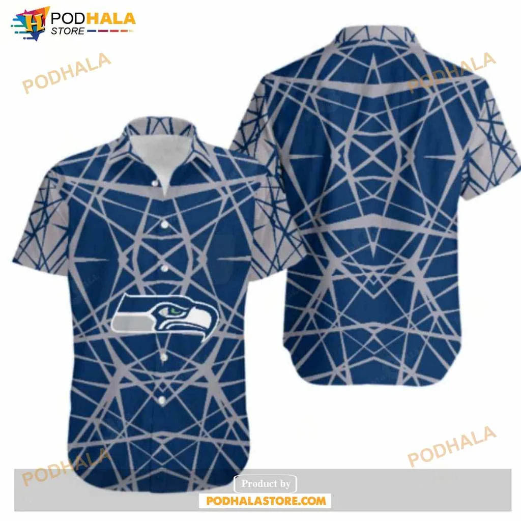 Seattle Seahawks Hawaiian Shirt With Dynamic Geometric Design