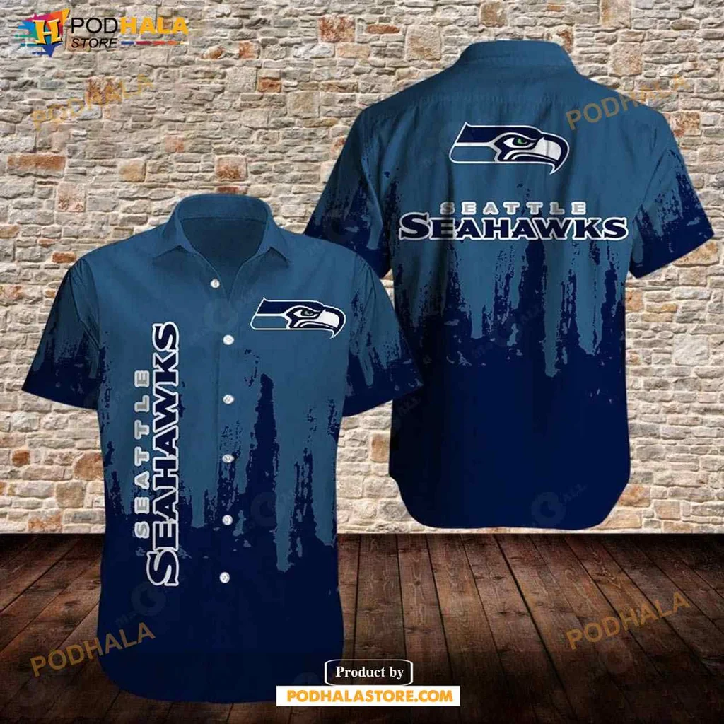 Seattle Seahawks Hawaiian Shirt With Vibrant Gradient Design