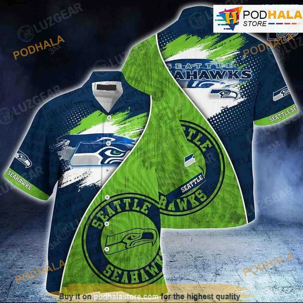 Seattle Seahawks Hawaiian Shirt With Vibrant Green And Blue Design