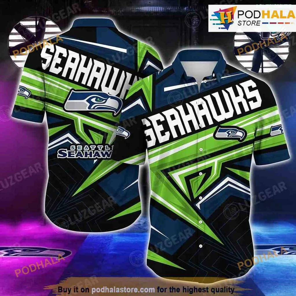 Seattle Seahawks Summer Hawaiian Shirt With Bold Team Colors