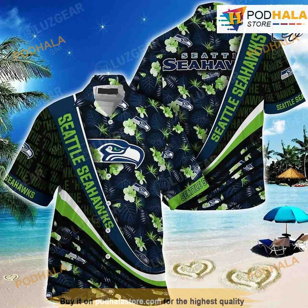 Seattle Seahawks Tropical Flower Hawaiian Shirt For Fans