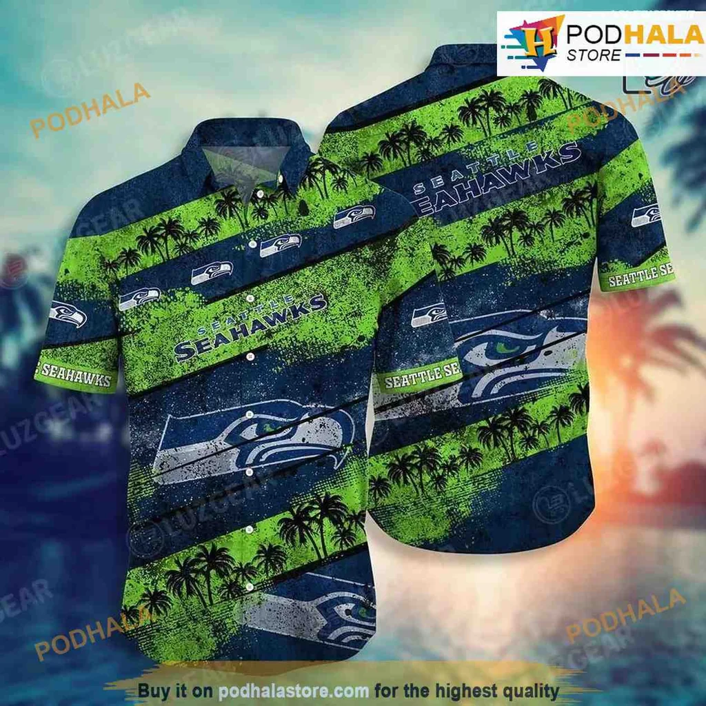 Seattle Seahawks Tropical Hawaiian Shirt With Bold Team Branding