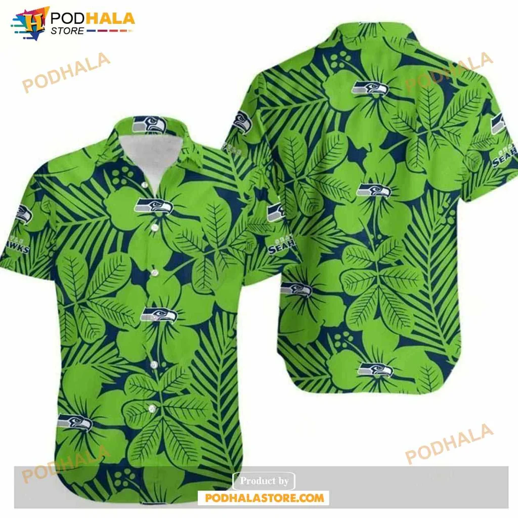 Seattle Seahawks Tropical Hawaiian Shirt With Vibrant Floral Design
