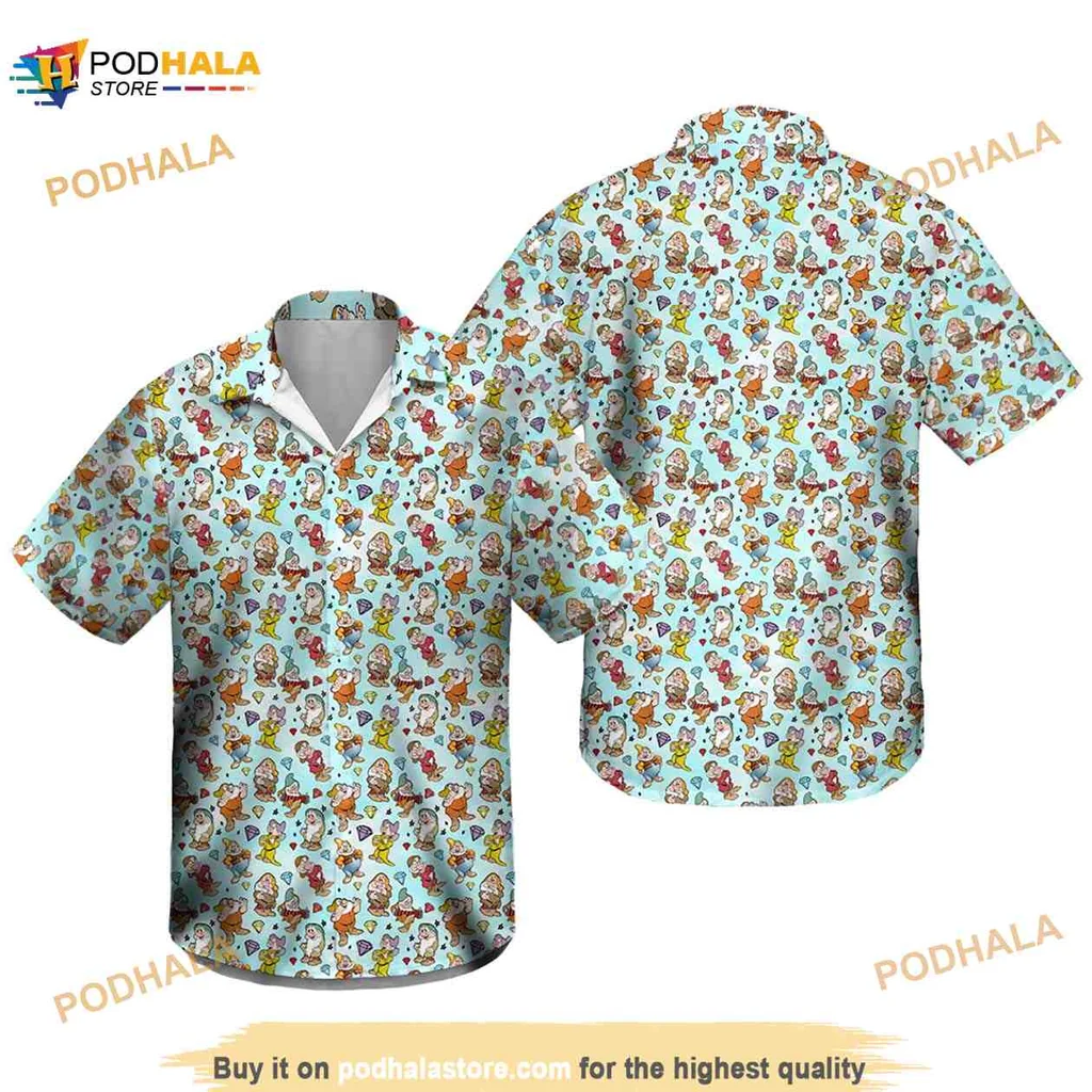 Seven Dwarfs Hawaiian Shirt With Tropical Print