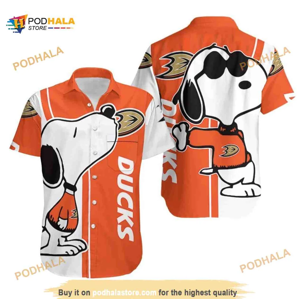 Snoopy Anaheim Ducks Hawaiian Shirt For Fun Beach Outings