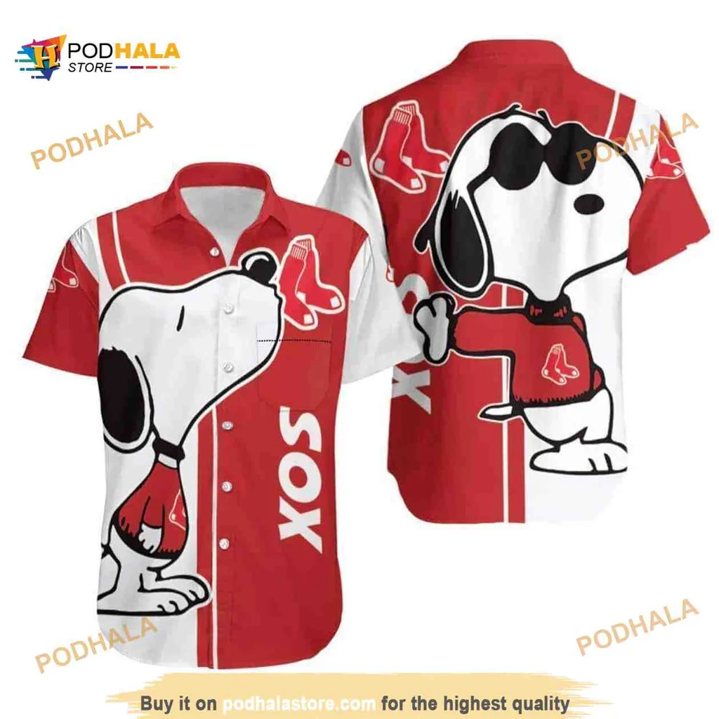 Snoopy Boston Red Sox Hawaiian Shirt With Fun Cartoon Design
