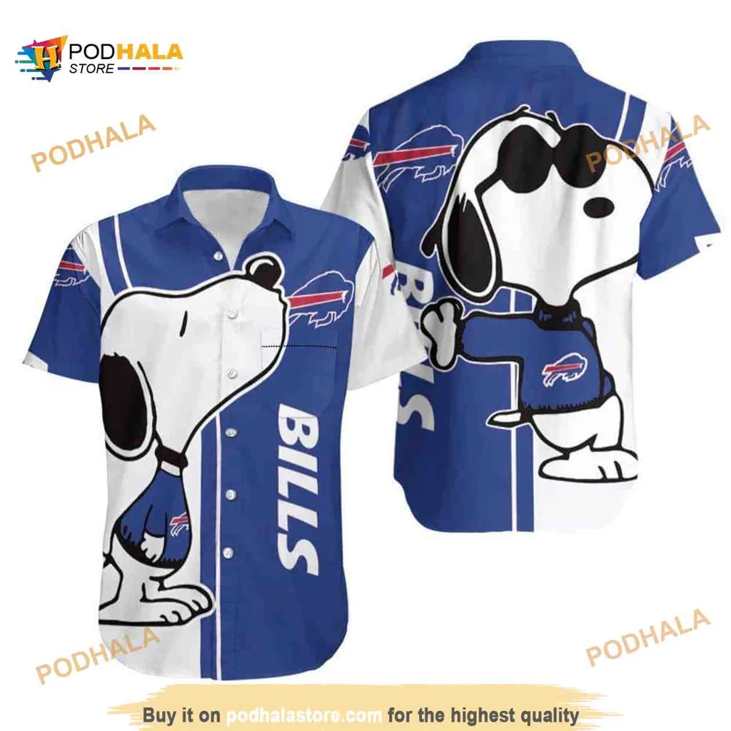 Snoopy Buffalo Bills Hawaiian Shirt Featuring Playful Design For Fans