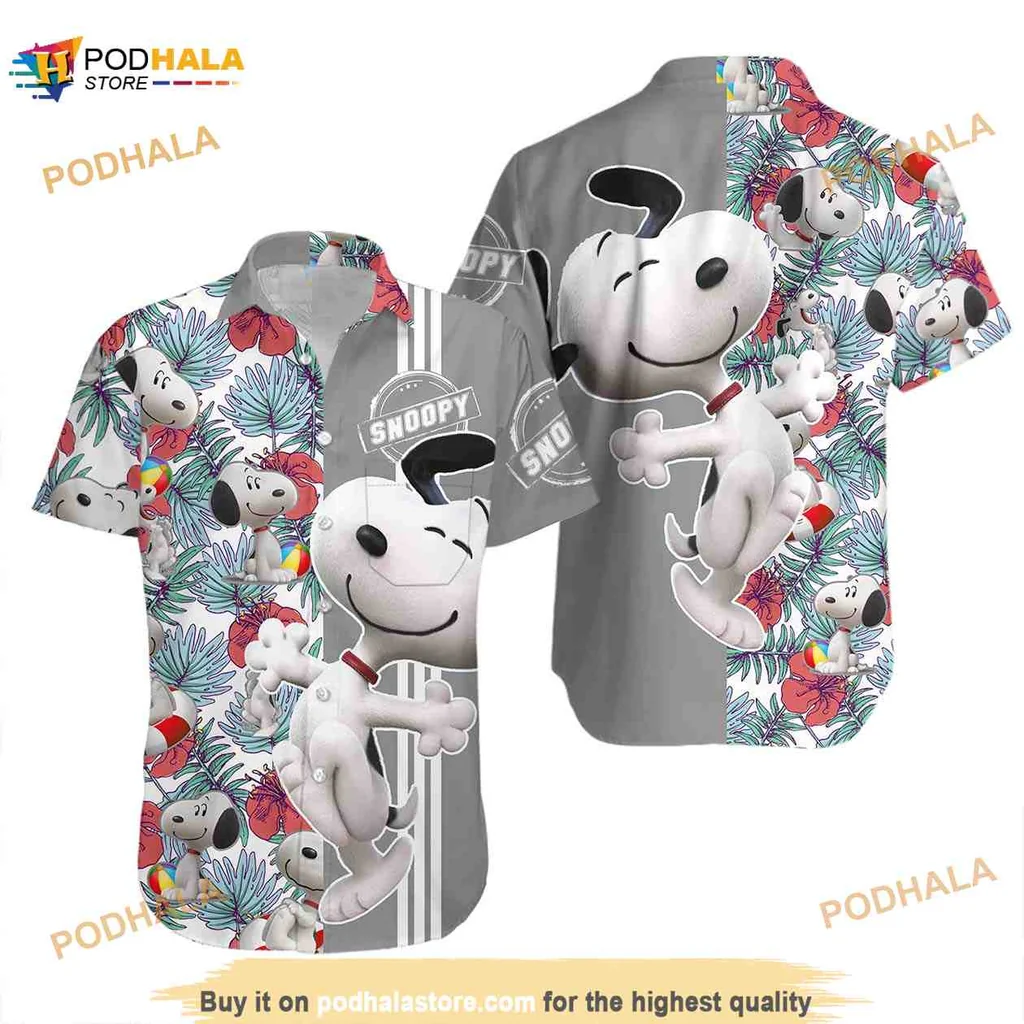 Snoopy Floral Hawaiian Shirt With Tropical Aloha Design