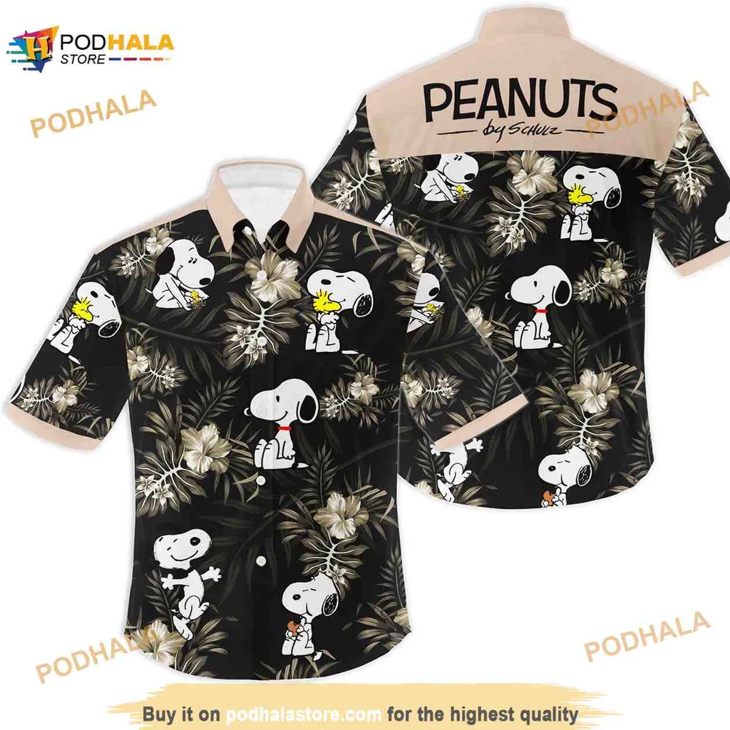 Snoopy Tropical Hawaiian Shirt With Colorful Floral Design