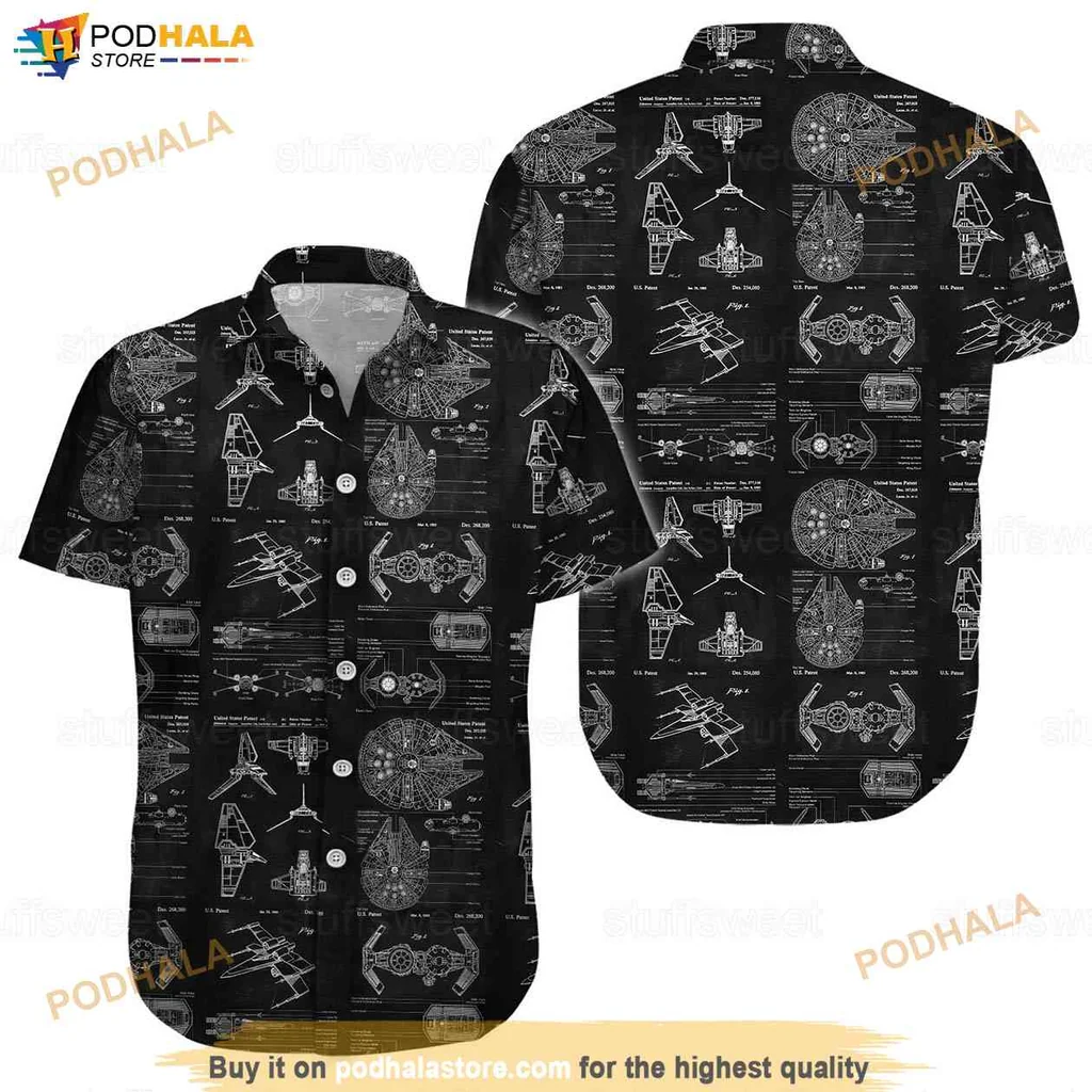 Sophisticated Star Wars Aloha Shirt, Summer Button Shirt For Men And Women
