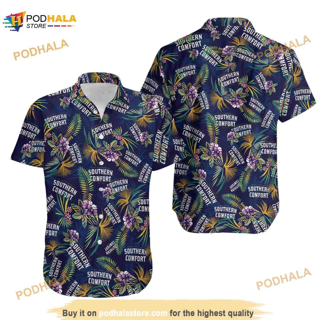 Southern Comfort Hawaiian Shirt With Vibrant Tropical Design