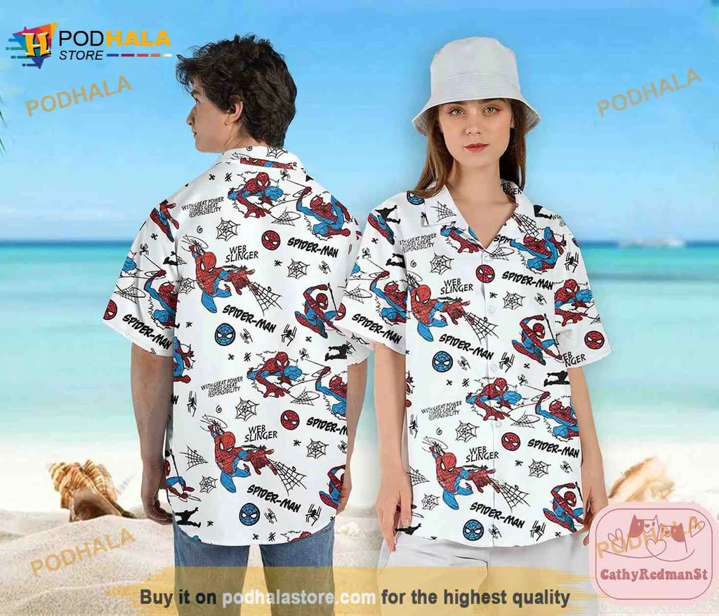 Spider Man Comic Book Hawaiian Shirt With Vibrant Design