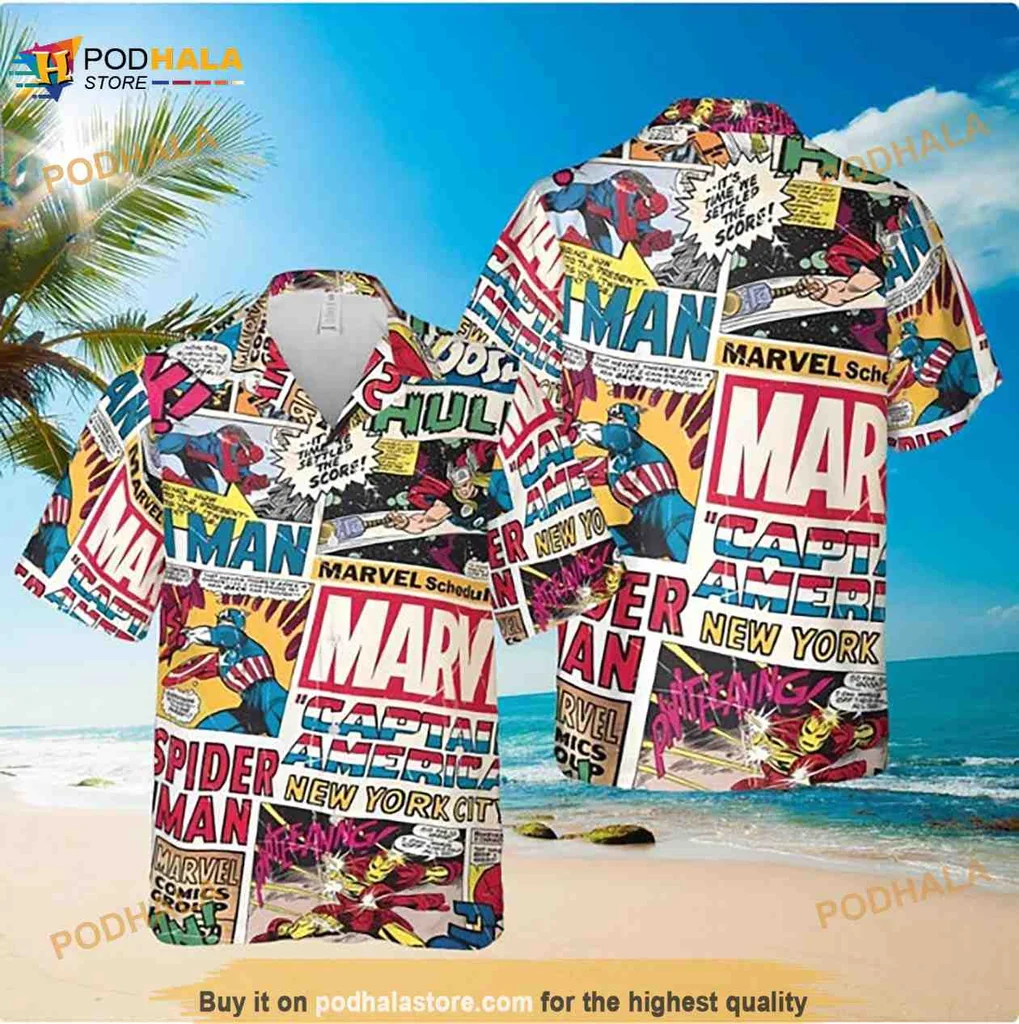 Spider Man Comic Book Hawaiian Shirt With Vintage Superhero Design