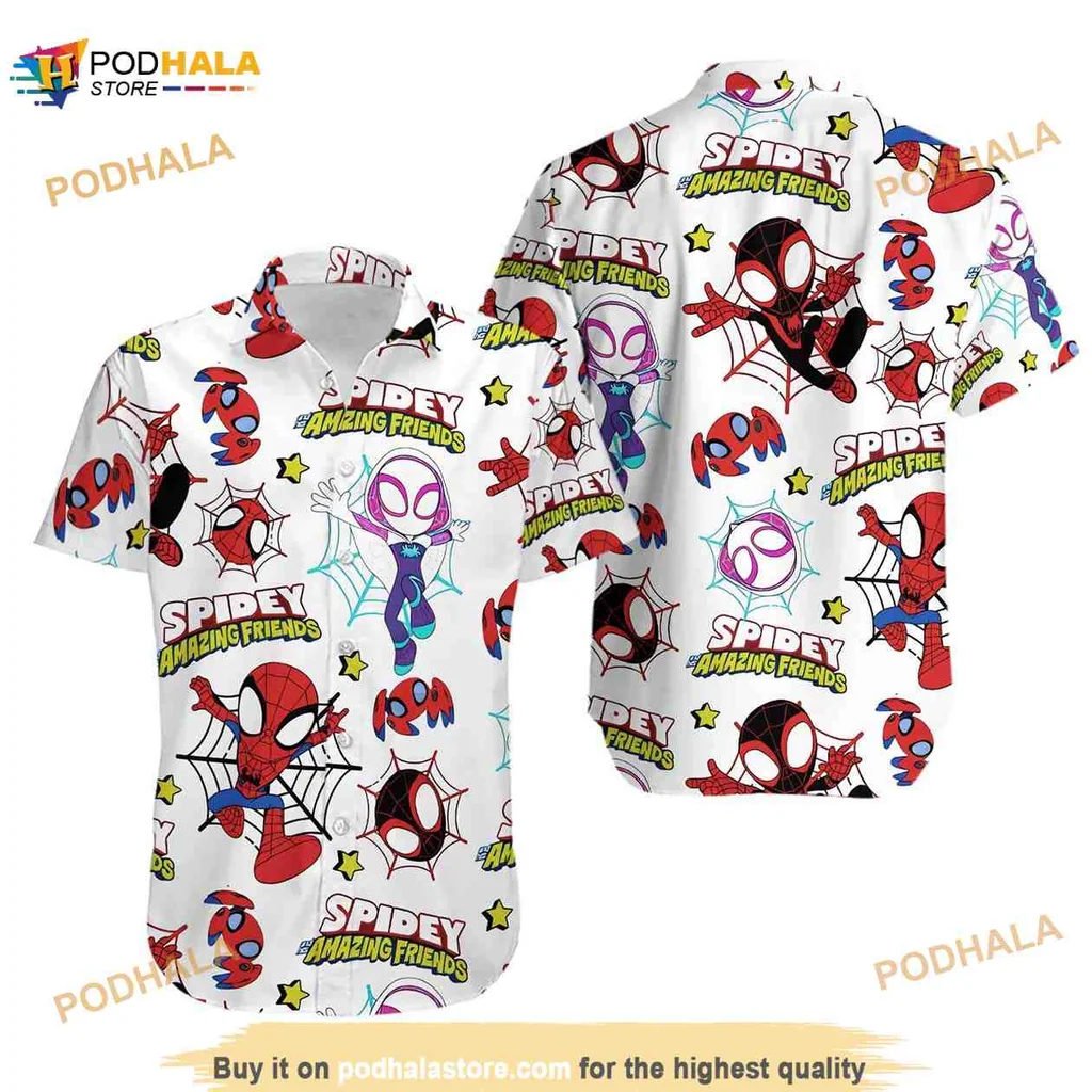 Spidey And His Amazing Friends Hawaiian Shirt Featuring Colorful Spider Man Design