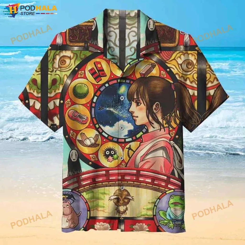 Spirited Away Anime Hawaiian Shirt With Colorful Chihiro Design