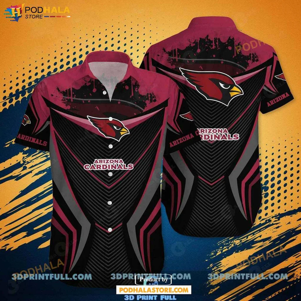 Sporty Arizona Cardinals Hawaiian Shirt, Bold Logo Design For Summer Fun
