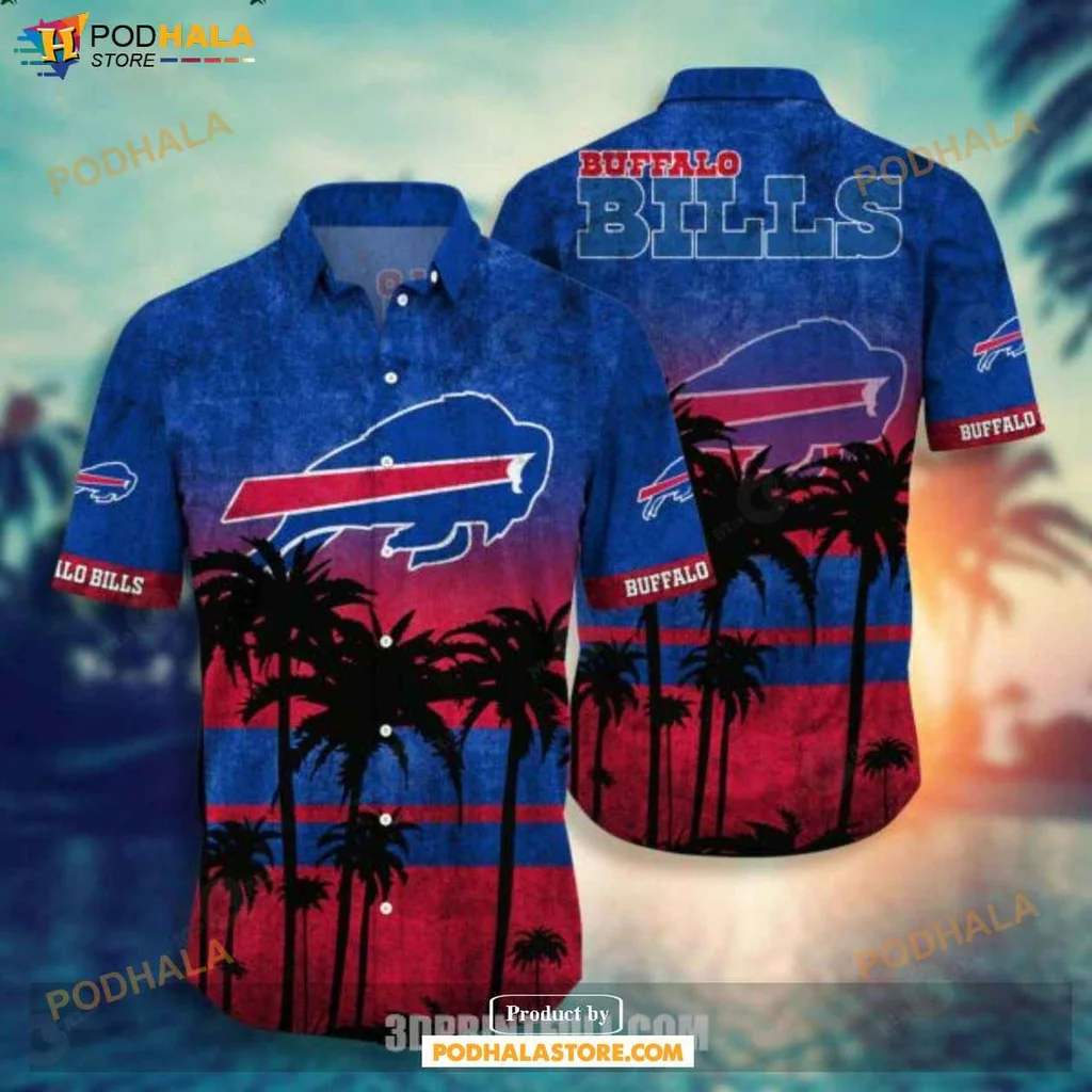 Sporty Buffalo Bills Hawaiian Shirt, Vibrant Design With Team Logo And Colors