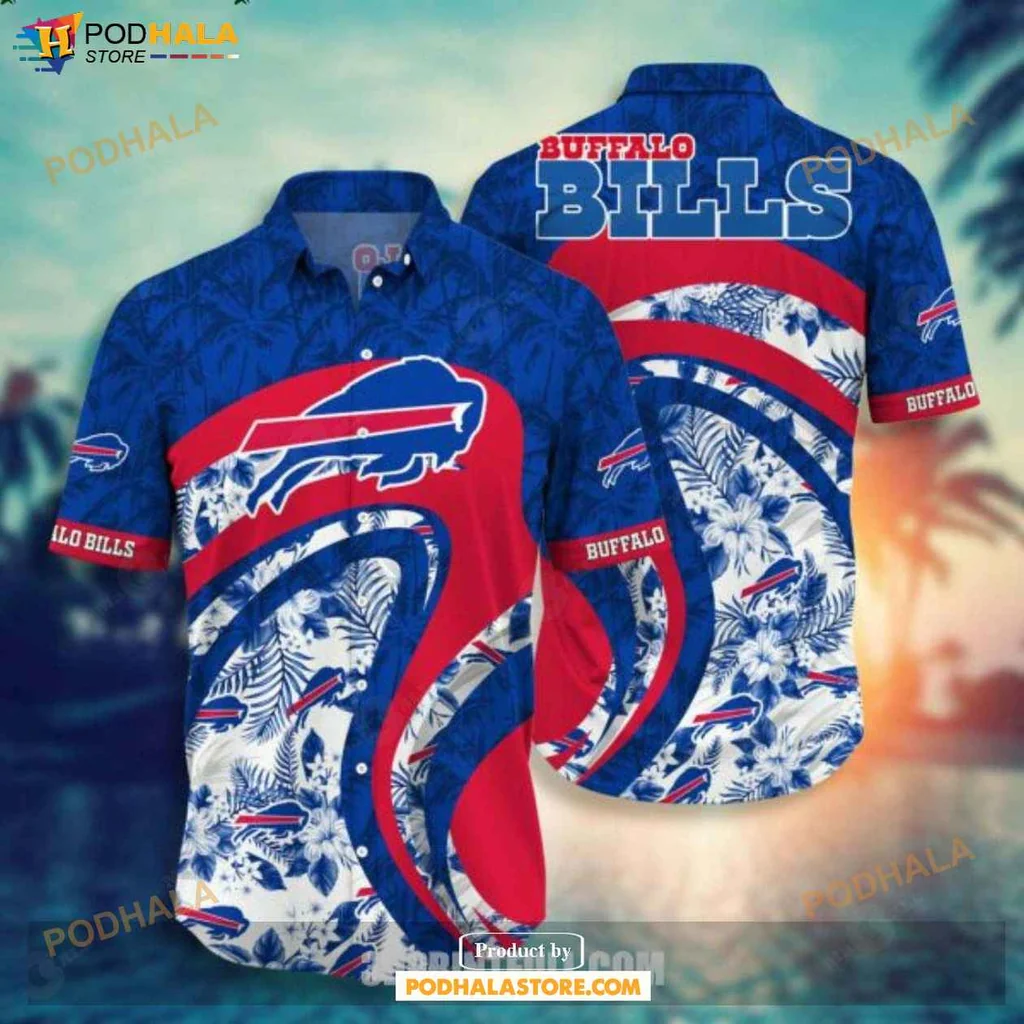 Sporty Buffalo Bills Hawaiian Shirt, Vibrant Design With Tropical Elements