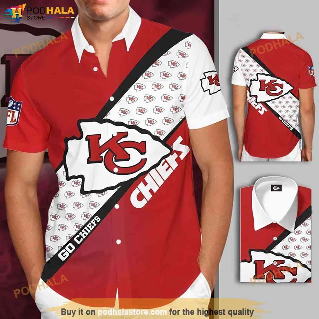 Sporty Chiefs Fan Shirt, Vibrant Go Chiefs Button Down For Game Day Fun