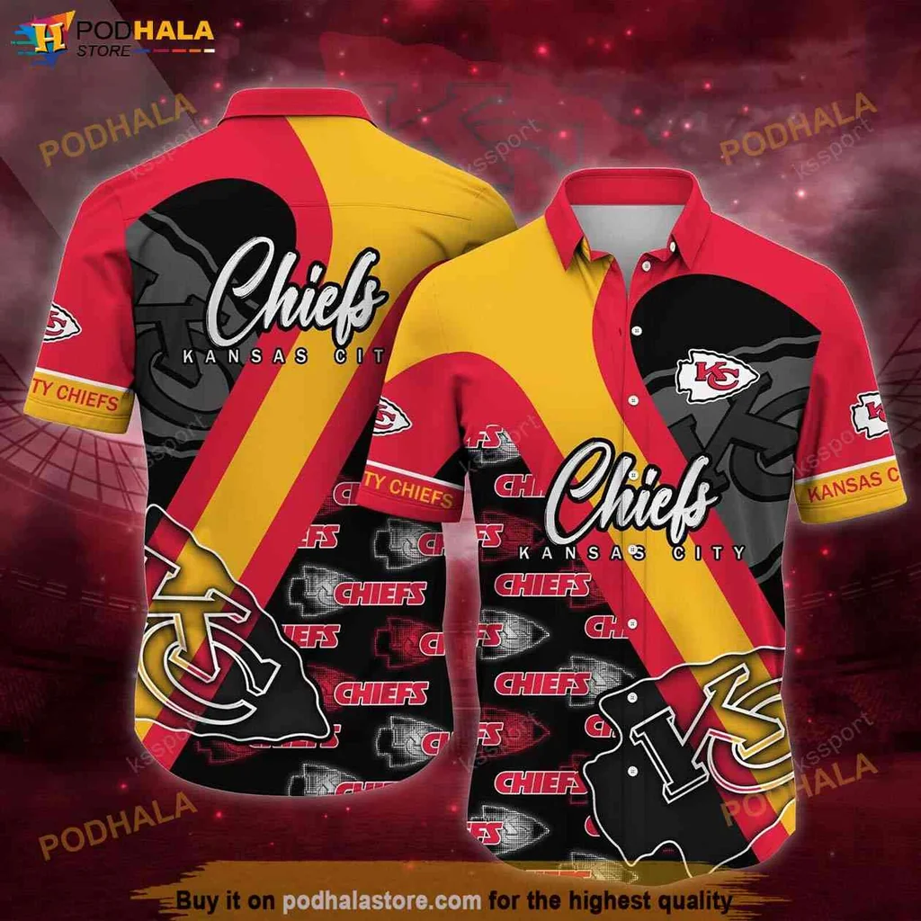 Sporty Chiefs Graphic Shirt, Vibrant Kansas City Chiefs Design For Fans