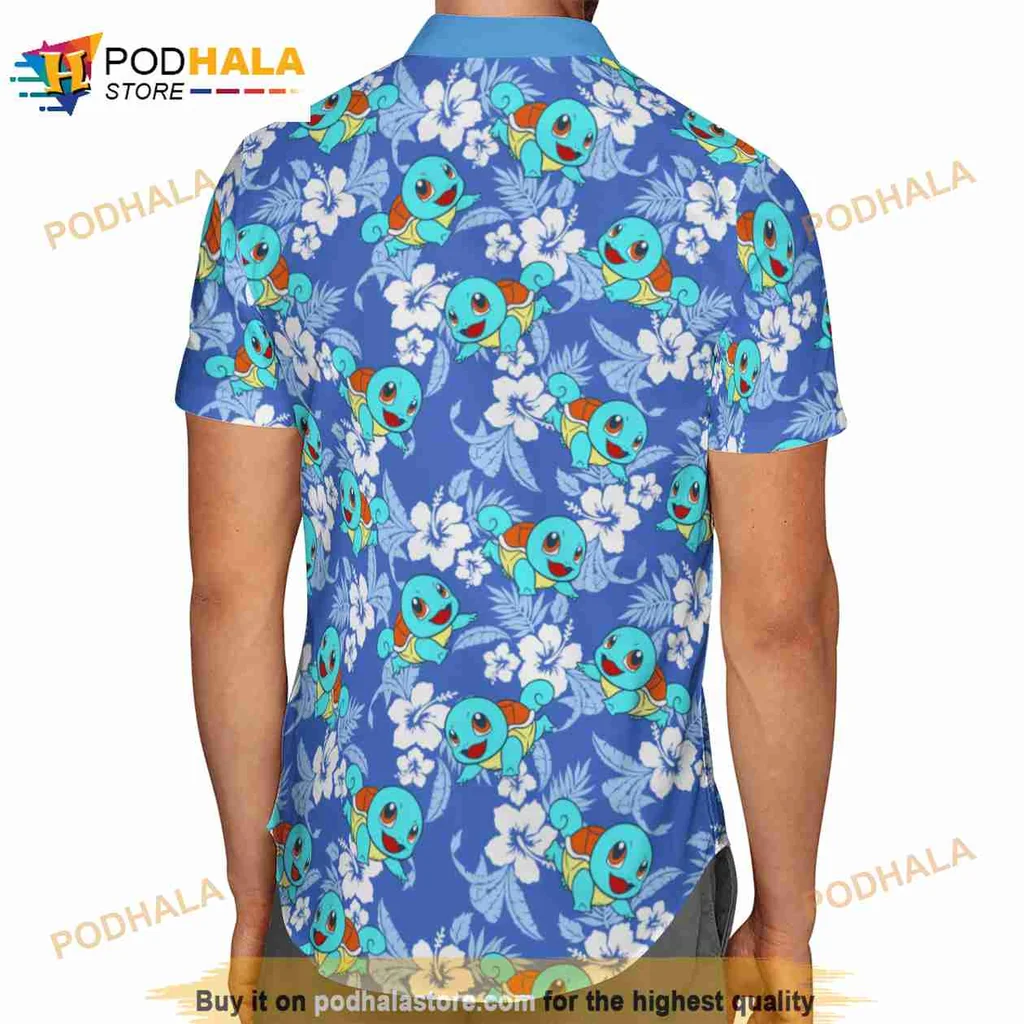 Squirtle Tropical Tropical Shirt With Hibiscus Flowers And Playful Design Squirtle Tropical Tropical Shirt With Hibiscus Flowers And Playful Design