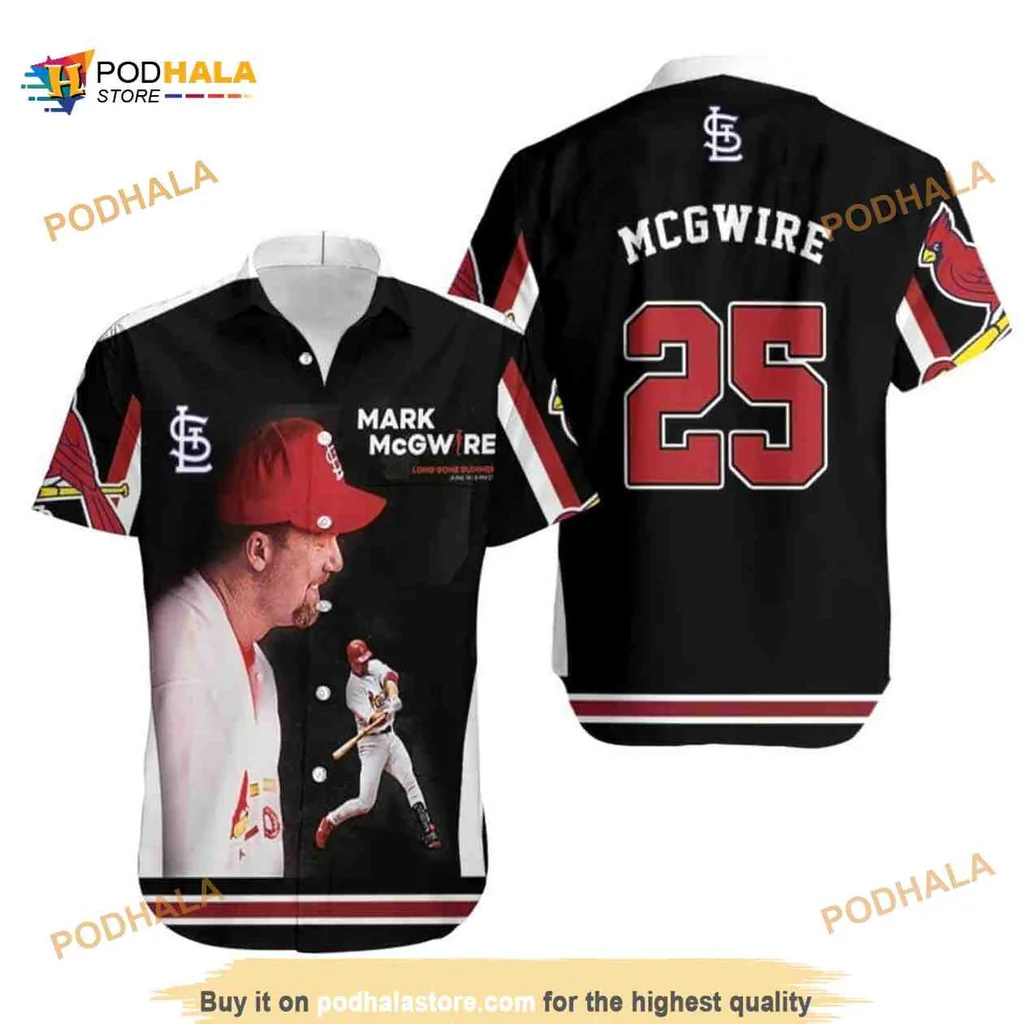 St Louis Cardinals Aloha Shirt Featuring Mark Mcgwire In Action