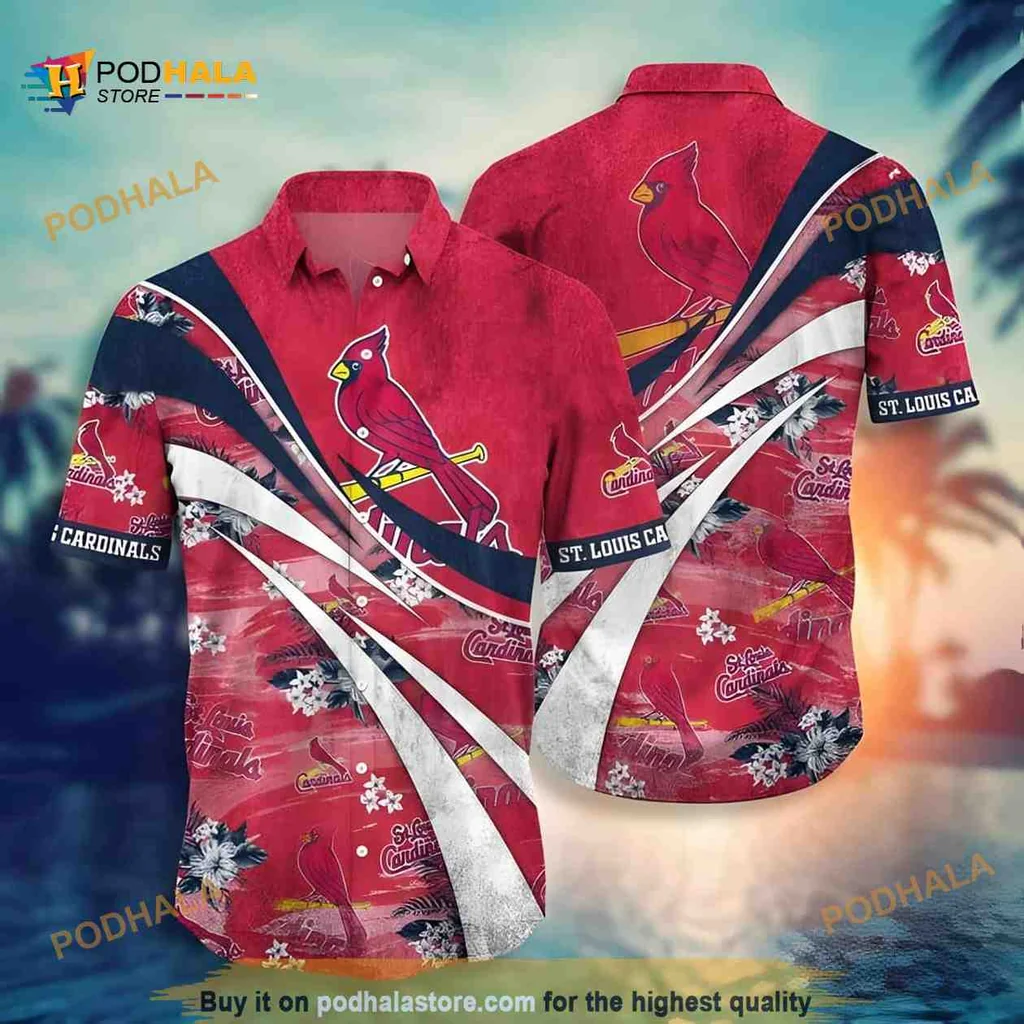 St Louis Cardinals Aloha Shirt With Hibiscus Design For Beach Lovers