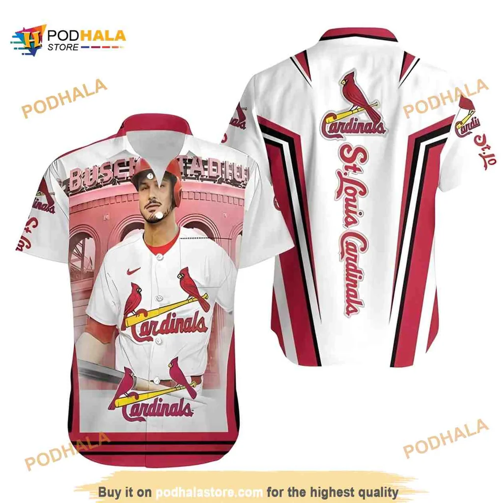 St Louis Cardinals Baseball Aloha Shirt Featuring Nolan Arenado