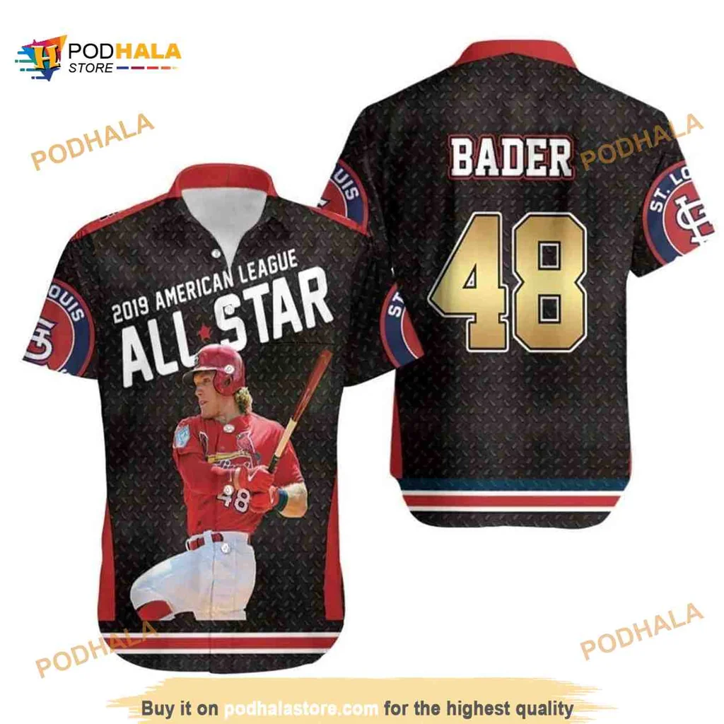 St Louis Cardinals Hawaiian Shirt Featuring Harrison Bader 2019 All Star
