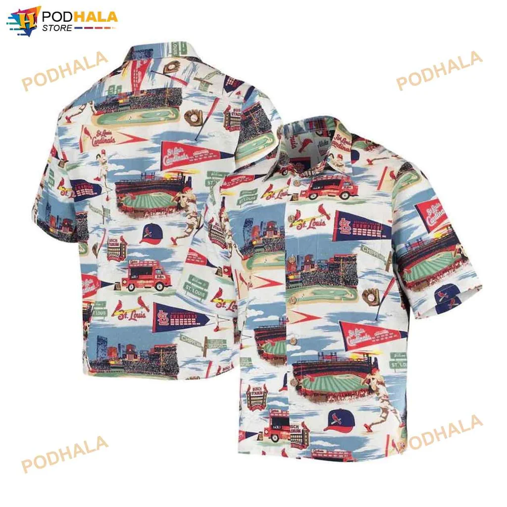 St Louis Cardinals Hawaiian Shirt With Colorful City And Team Design