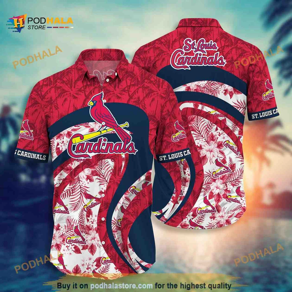 St Louis Cardinals Hawaiian Shirt With Tropical Cardinal Bird Design