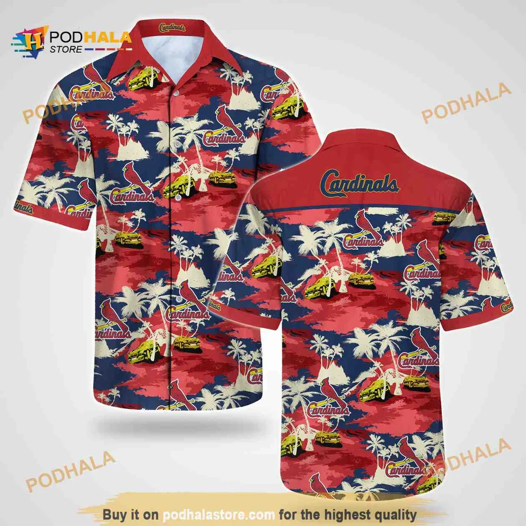 St Louis Cardinals Hawaiian Shirt With Tropical Palm Tree Design