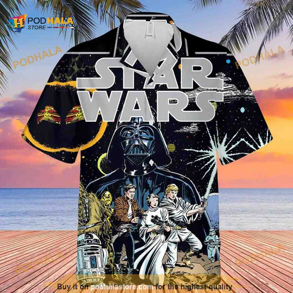 Star Wars Aloha Hawaiian Shirt Featuring Darth Vader And Iconic Characters
