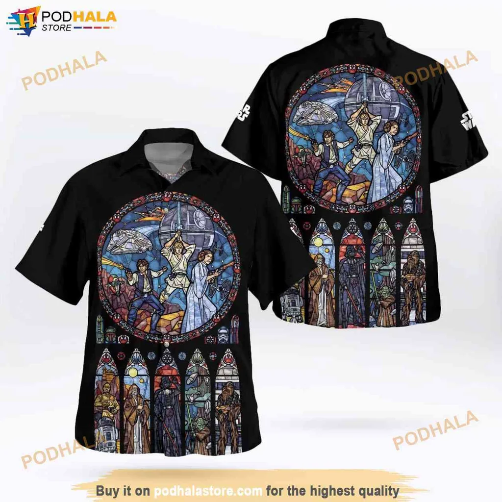 Star Wars Tropical Shirt, Limited Edition Stained Glass Design For Men And Women Star Wars Tropical Shirt, Limited Edition Stained Glass Design For Men And Women