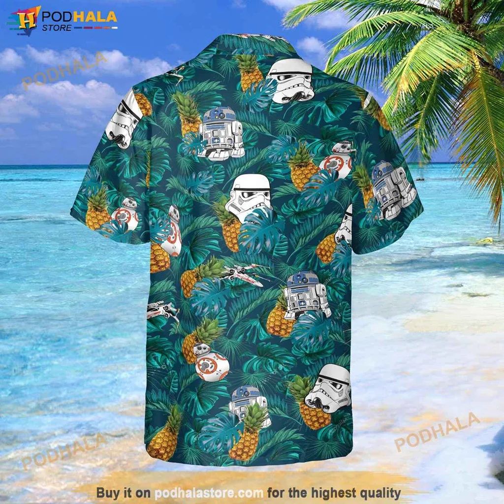 Star Wars Fan Short-sleeve button-up shirt, Tropical Print Shirt With Stormtroopers And Spaceships Star Wars Fan Short-sleeve button-up shirt, Tropical Print Shirt With Stormtroopers And Spaceships