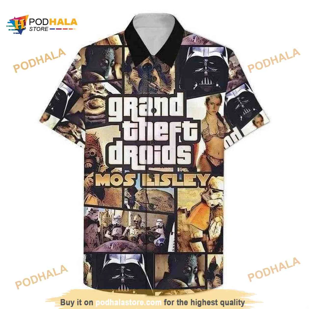 Star Wars Mos Eisley Droids Hawaiian Shirt With Vibrant All Over Print