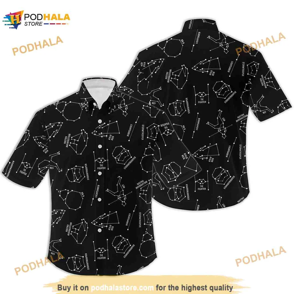 Star Wars Spaceship Battle Hawaiian Shirt With Minimalist Starship Design