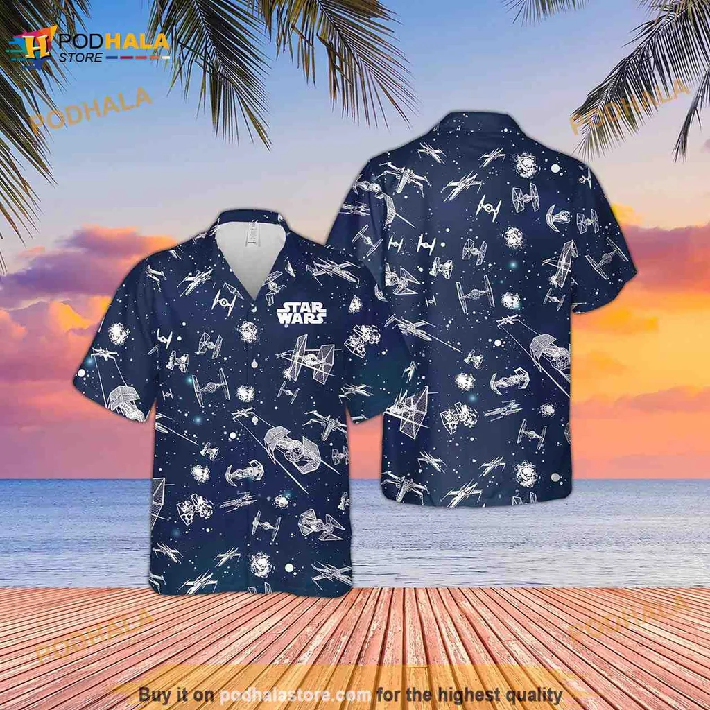 Star Wars Tropical Hawaiian Shirt With Iconic Starships Design
