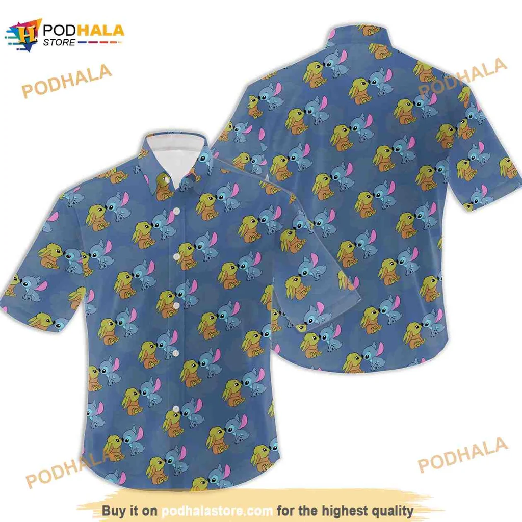 Stitch And The Child Hawaiian Shirt Featuring Disney Star Wars Characters