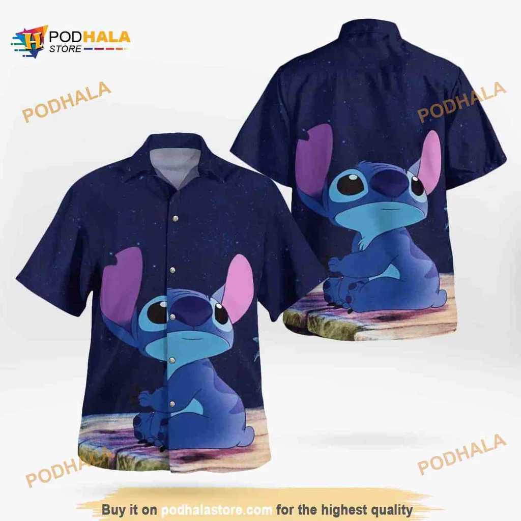 Stitch Disney Aloha Shirt, Colorful Hawaiian Shirt For Disney Fans