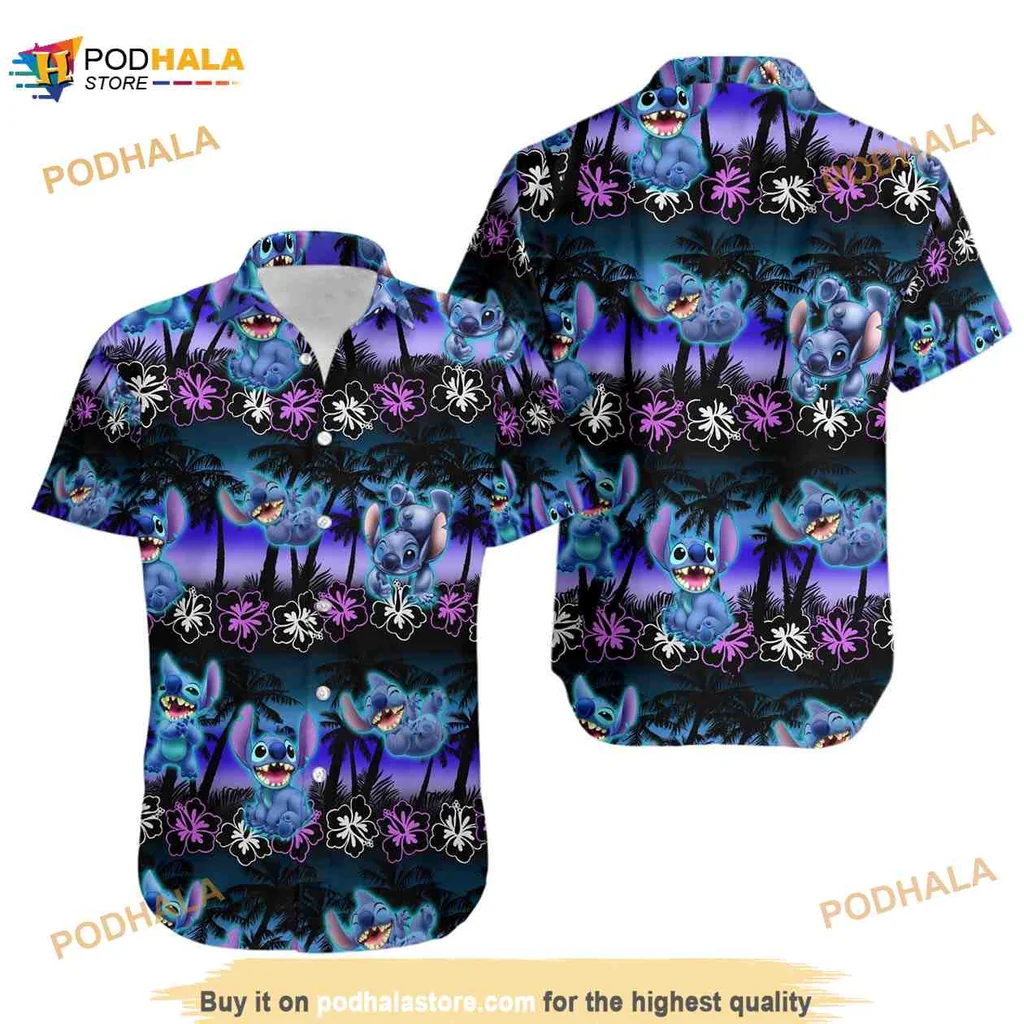 Stitch Tropical Aloha Shirt With Playful Disney Character Design