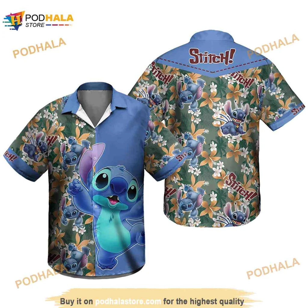 Stitch Tropical Vacation Hawaiian Shirt, Fun Disney Design For Summer